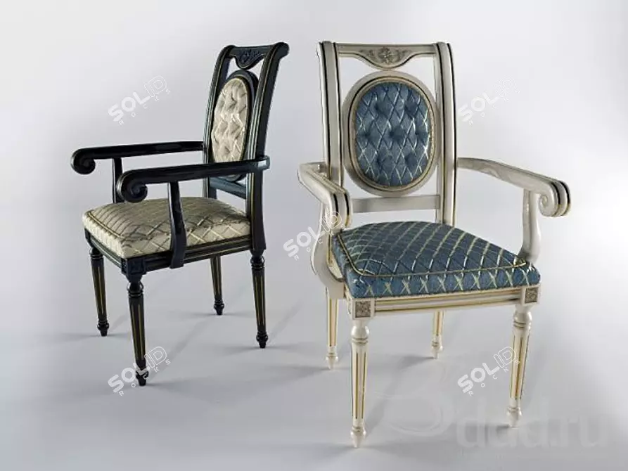 Elegant Daming Chair Collection 3D model image 1