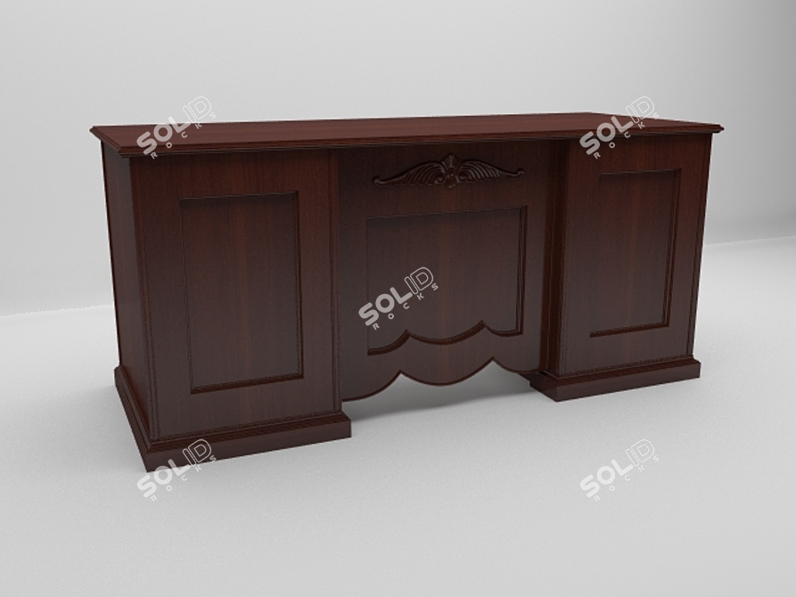 Modern Wood Dining Table 3D model image 1