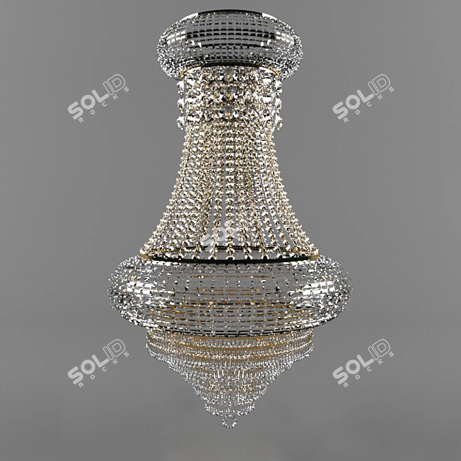 Elegant Crystal Chandelier 3D model image 1