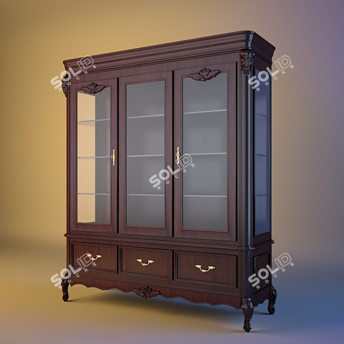 Italian Elegance: CAVIO Display Cabinet 3D model image 1