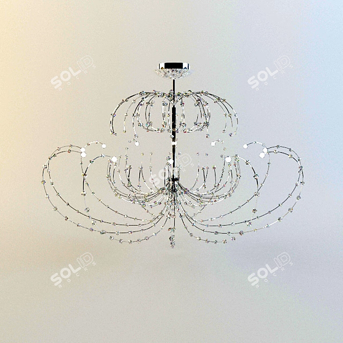 Elegant Crystal Chandelier 3D model image 1