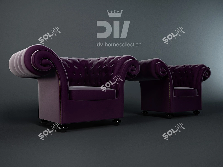 Italian DV Home Icon Armchair 3D model image 1