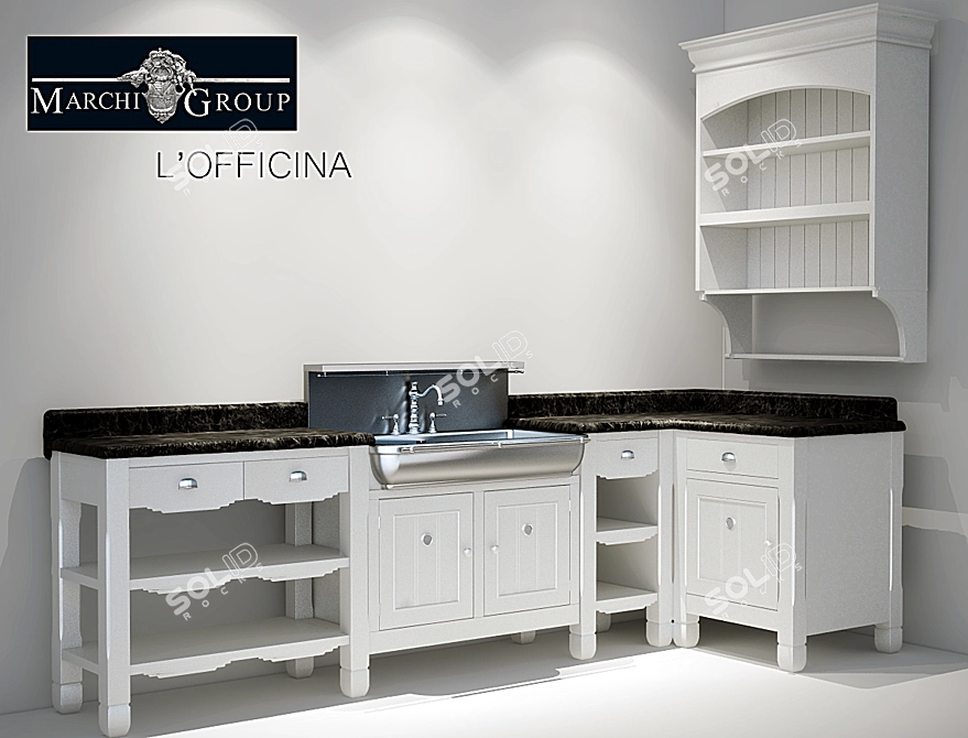 L'OFFICINA Kitchen by Marchi Group 3D model image 1