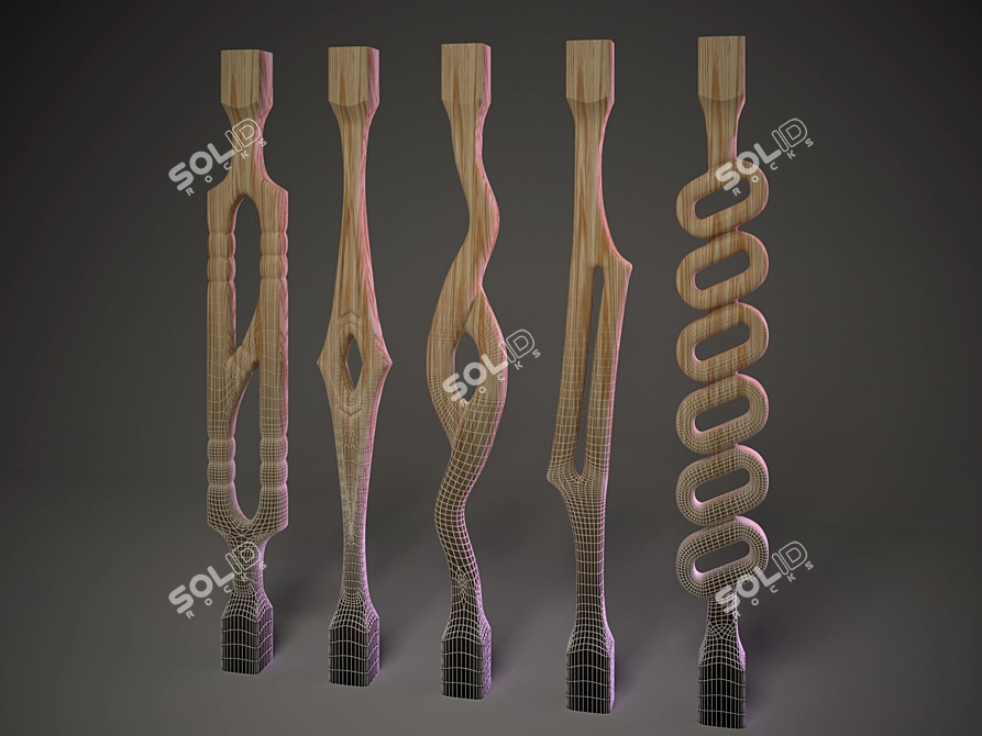 Elegant Baluster with Multiple Formats 3D model image 1