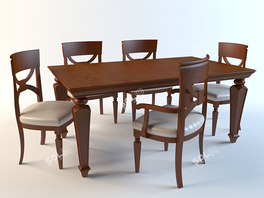 Italian Dining Set by ALF: STRADIVARI 3D model image 1