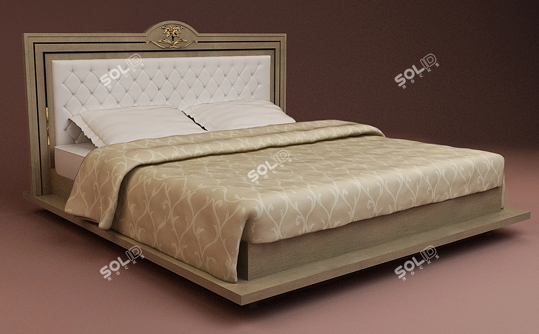 Contemporary King Size Bed 3D model image 1