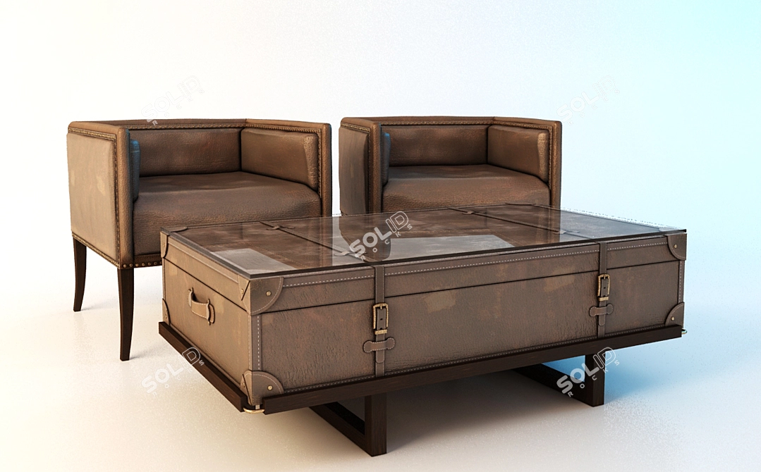 Elegant Seating Set: Baroness 3D model image 1