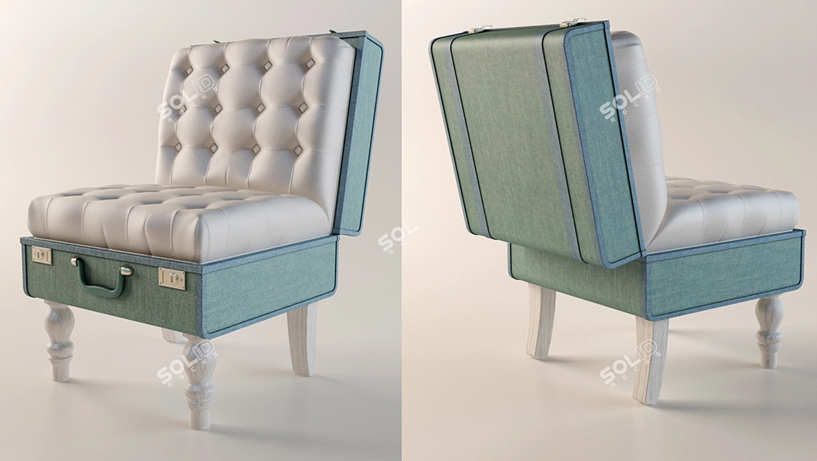 "Travel in Comfort: Armchair Suitcase 3D model image 1