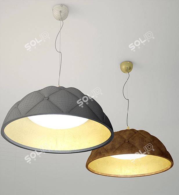 Elegant Glass Ceiling Lamp 3D model image 1