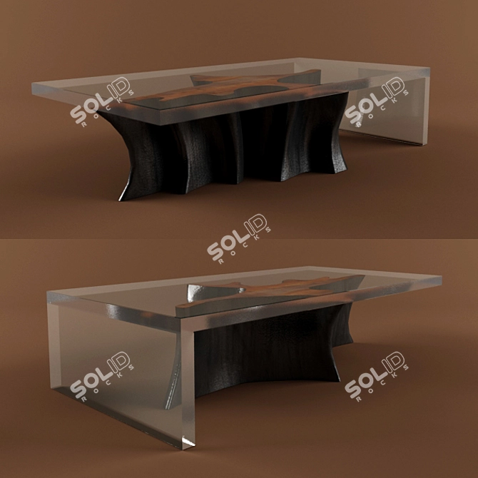 Rustic Elegance: Hudson Ironwood Coffee Table 3D model image 1