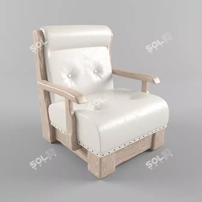 Rustic Country Style Armchair 3D model image 1