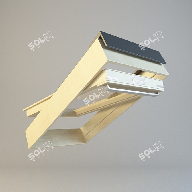 Velux Mansard Window: Easy-Open, Durable Design 3D model image 1