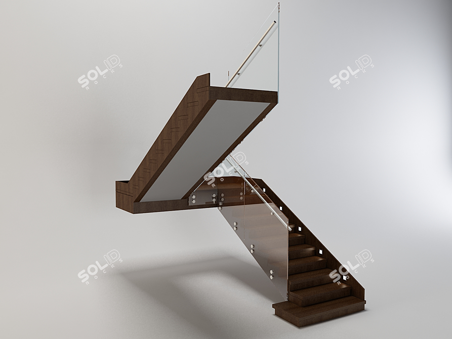  Futuristic Spiral Staircase 3D model image 1