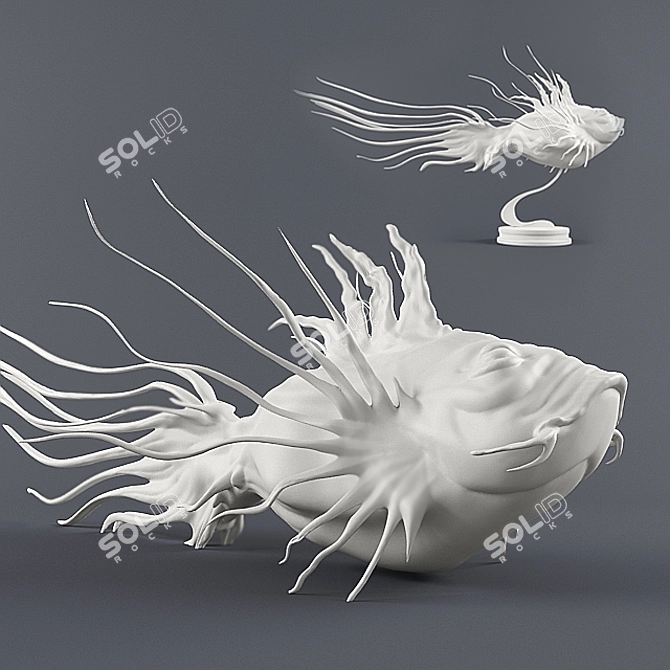 Marine Beauty Fish Figurine 3D model image 1