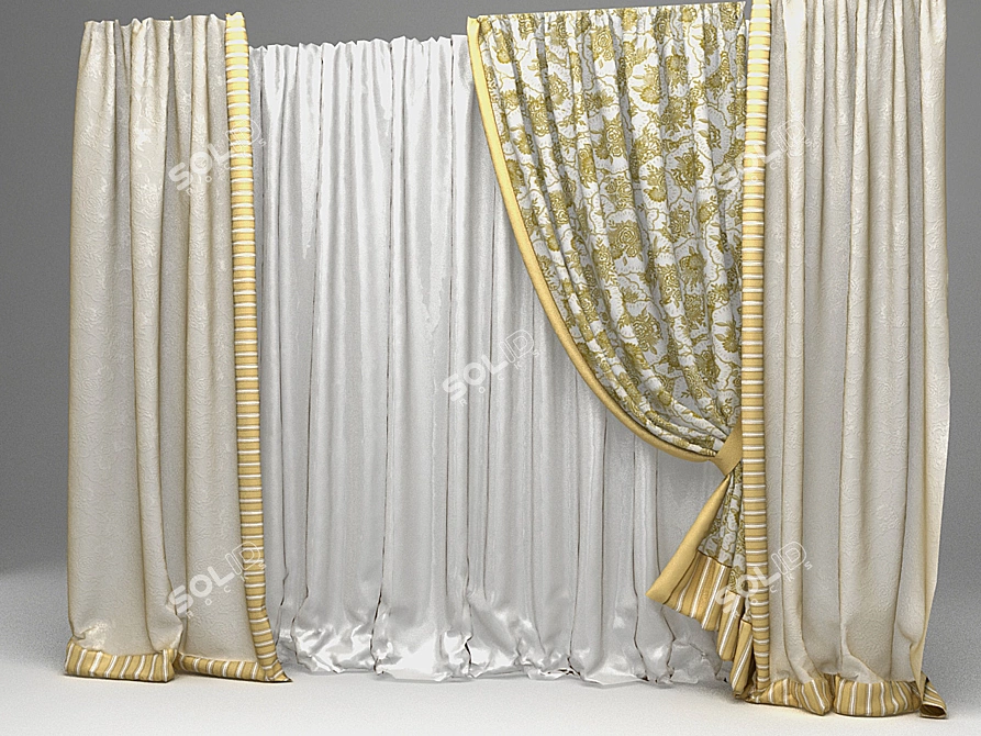 Elegant Drapes for Your Home 3D model image 1