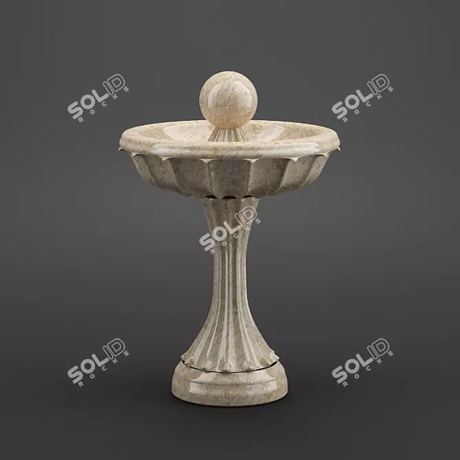 Elegant Marble Fountain 3D model image 1