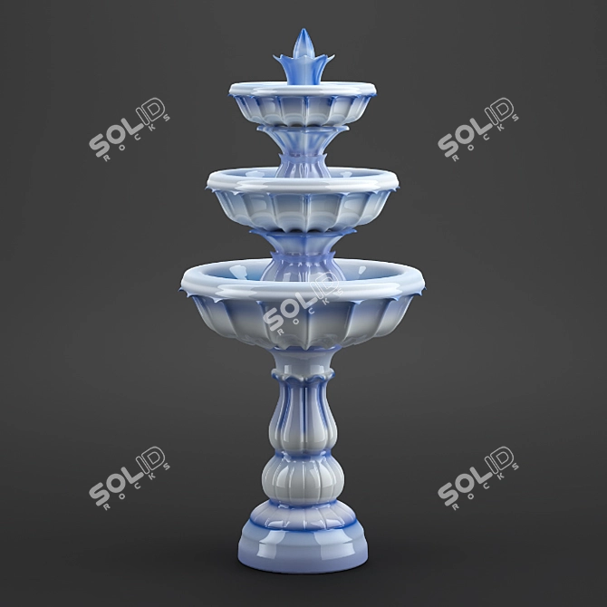 Artistic Ceramic Fountain 3D model image 1