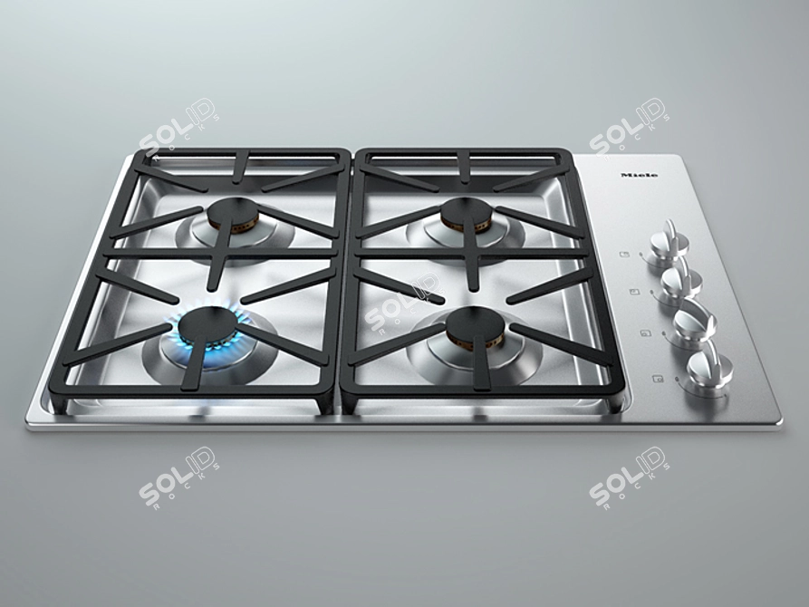 Miele KM3000 Series: Precise Gas Cooktop 3D model image 1