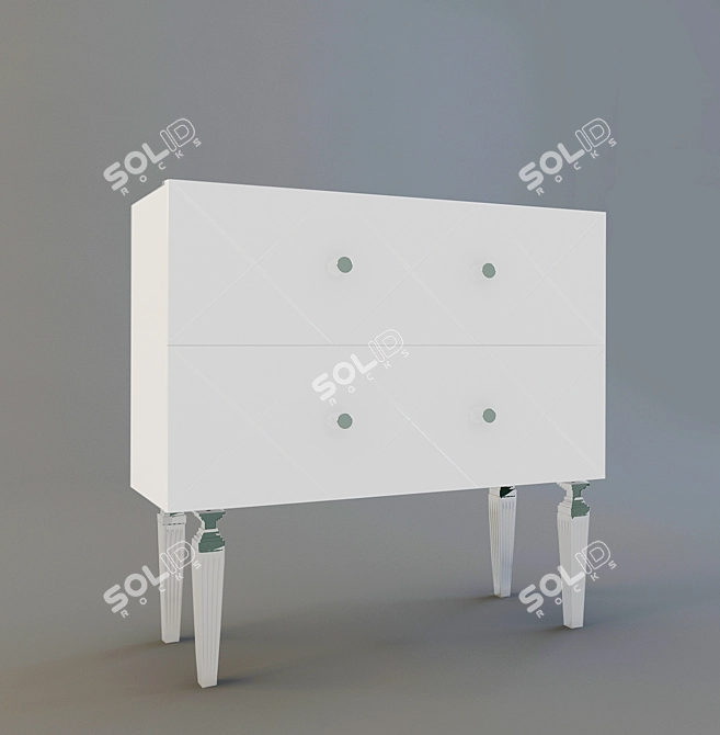 Modern 3-Drawer Chest 3D model image 1