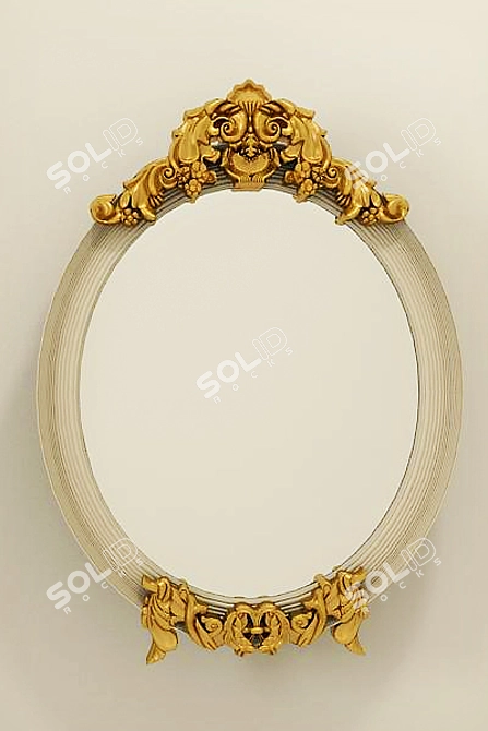Oval Reflection: Elegant Mirror 3D model image 1