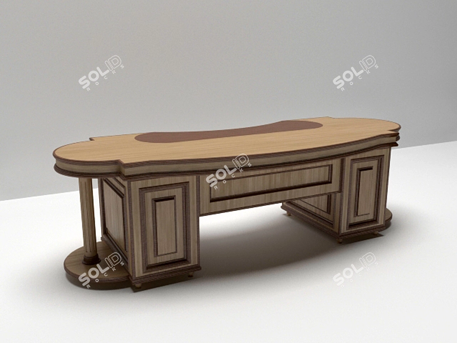 Modern Wooden Table 3D model image 1