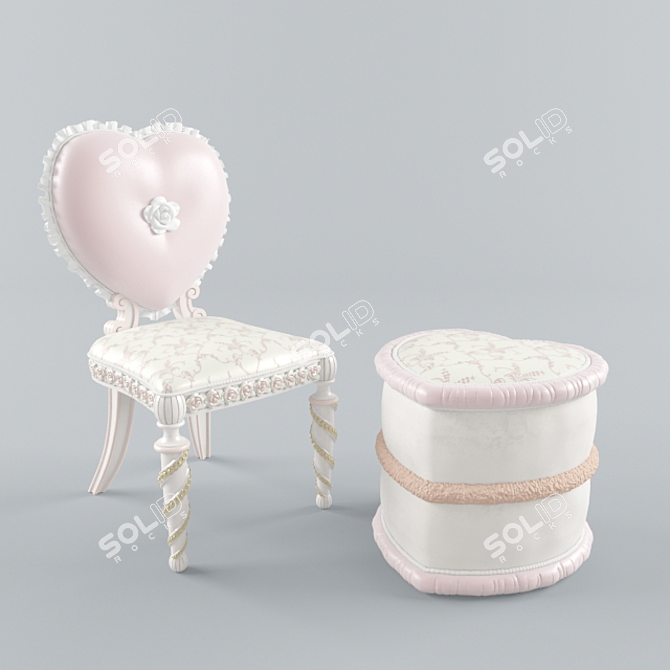 Dolly Kids Chair & Ottoman - Riva Mobili 3D model image 1