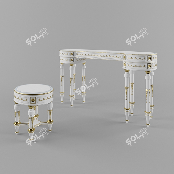 Classic Bedroom Furniture Set 3D model image 1