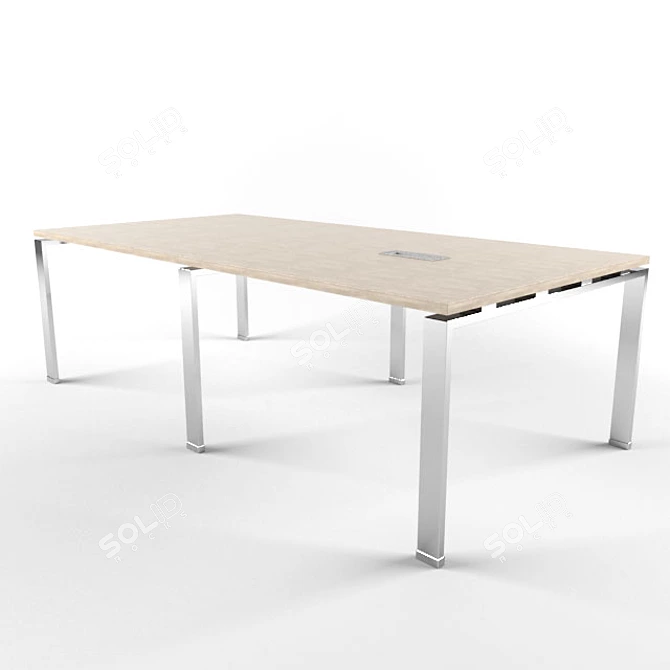 BENT Meeting Table & Accessory 3D model image 1