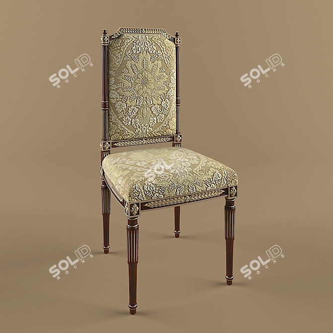 Elegant Textured Chair 3D model image 1