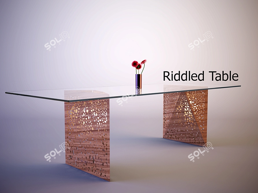 Luminous Riddled Table: Exquisite Light Game 3D model image 1