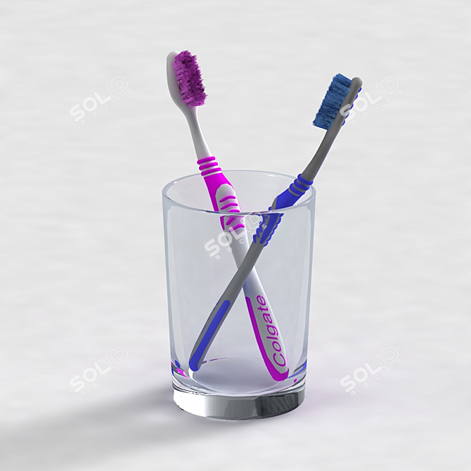 Textured-Free Toothbrush - Durable & Effective 3D model image 1