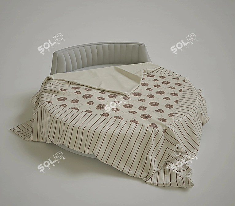 Luxury Round Bedspread 3D model image 1