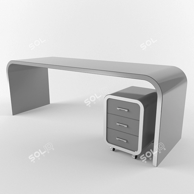 Minimalist Office Table 3D model image 1