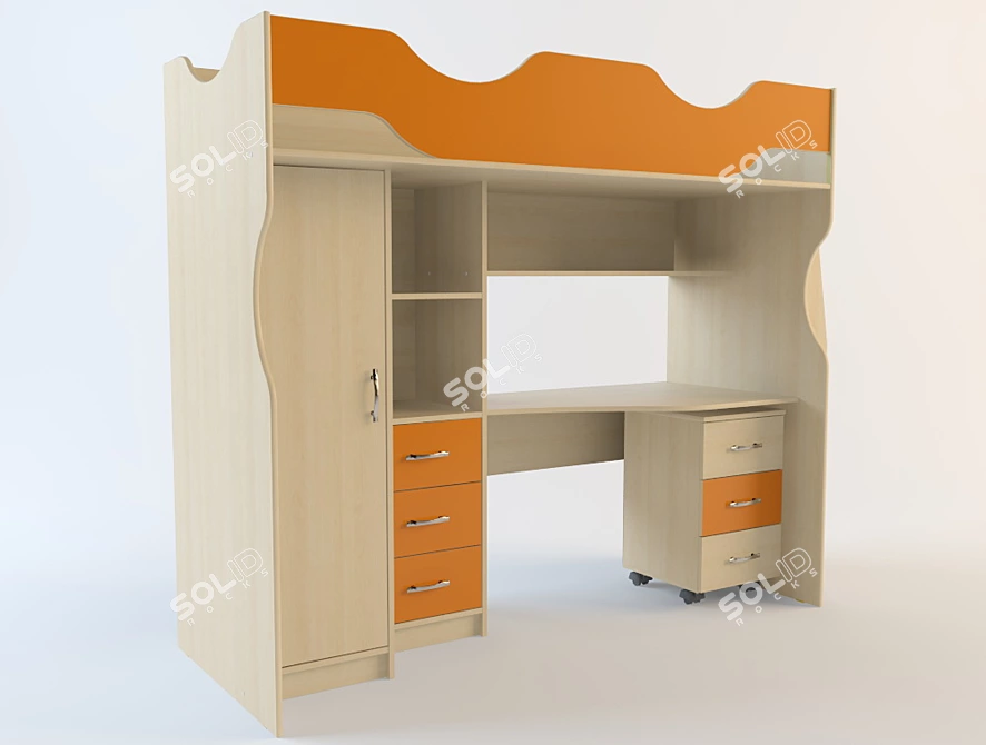 Mega 4 Kids Furniture | Imported with Precision 3D model image 1