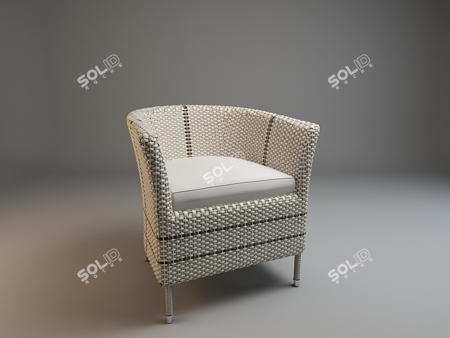 Modern Texture Armchair 3D model image 1