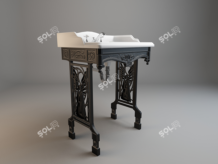 Texture-Rich Wash Basin 3D model image 1