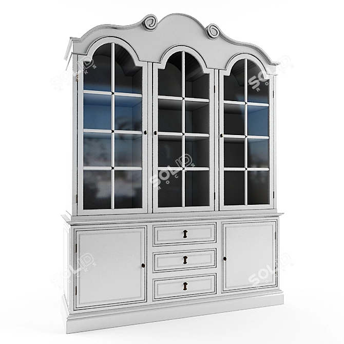 Elegant Ivory Wardrobe 3D model image 1