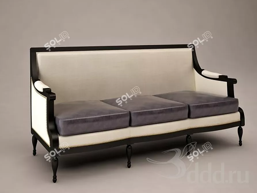 Elegant Designer Sofa: Modern Comfort 3D model image 1