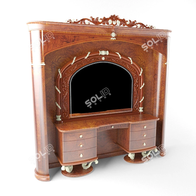 Valderamobili Wooden Trunk 3D model image 1