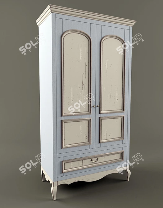 Grange-inspired Custom Cabinet, with Textured Finish 3D model image 1