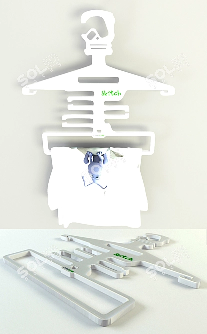 Sleek Skitch Hanger 3D model image 1