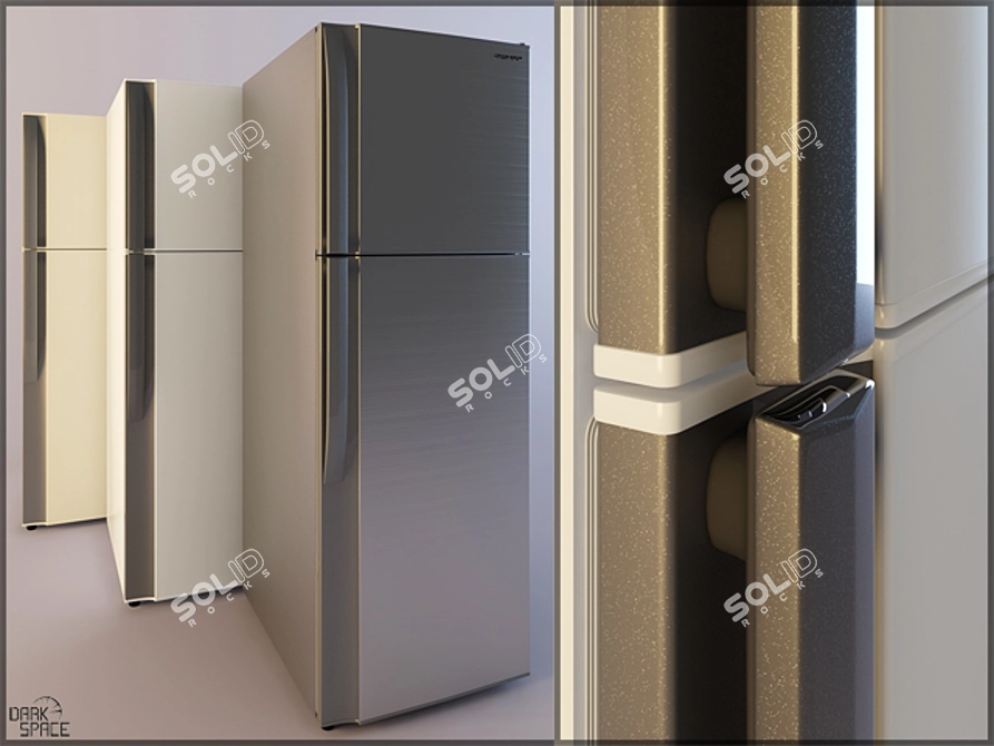 Title: Sharp SJ Series Refrigerator, 350L, Multiple Colors 3D model image 1