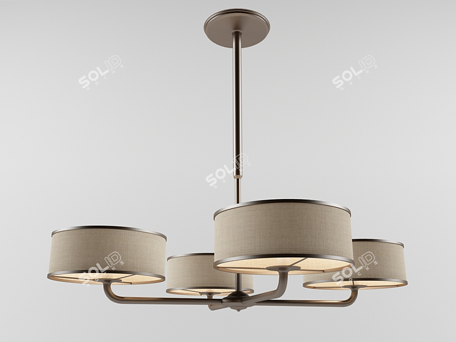 Elegant Baker Chandelier 3D model image 1