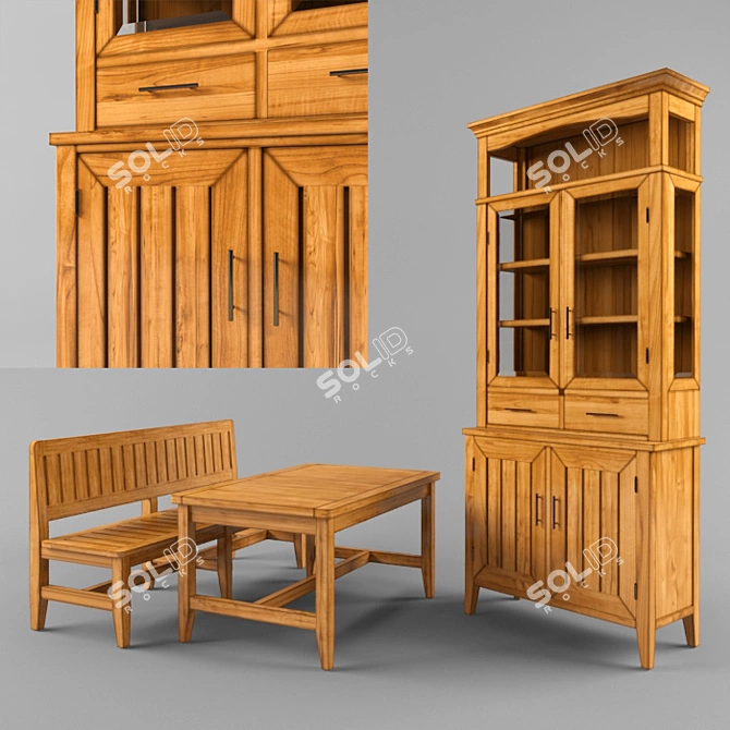 Customizable Furniture with Textured Materials 3D model image 1