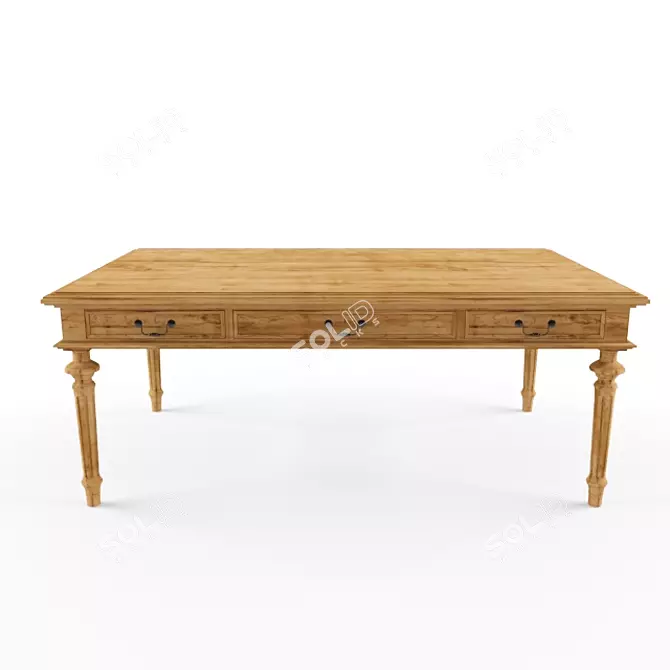 Elegant Wooden Table 3D model image 1