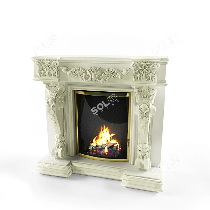 Classic Gaudi Decor Fireplace 3D model image 1