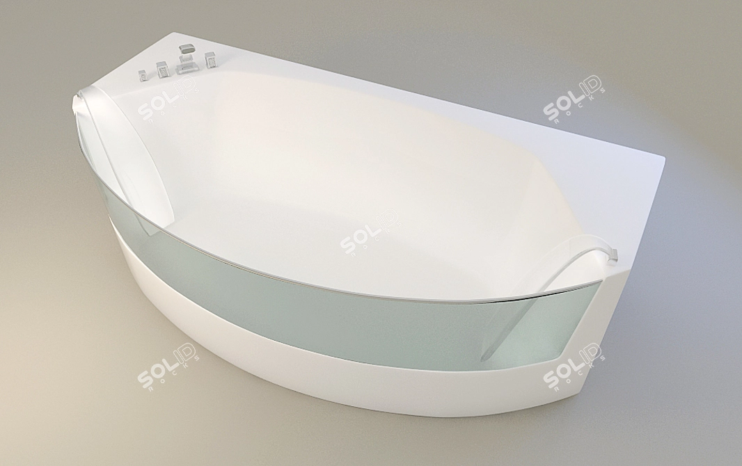 Luxurious Soaking Bath Tub 3D model image 1