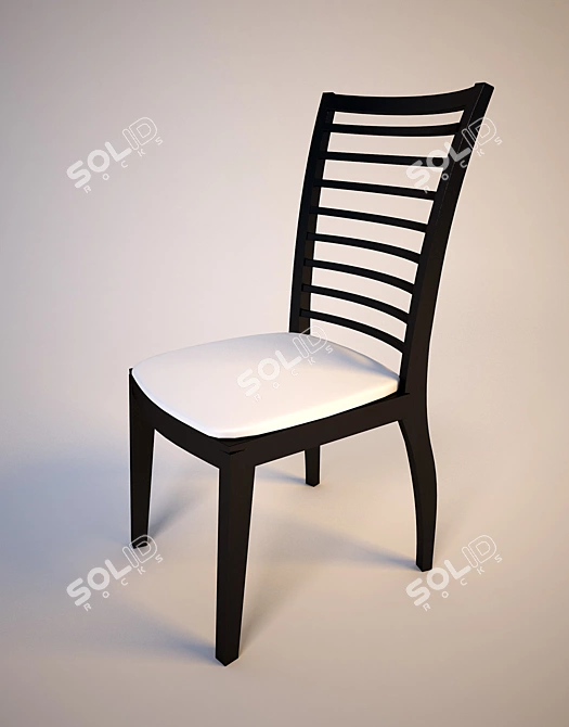 Rustic Wooden Chair 3D model image 1