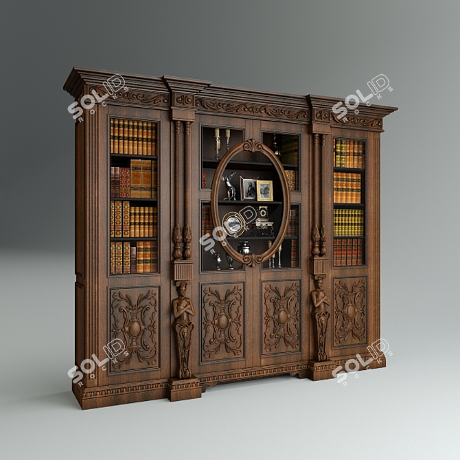 Elegant Florenta Antique Brown Maple Sideboard 3D model image 1