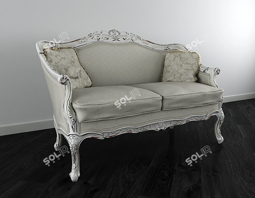 Elegant Versailles Console Table 3D model image 1